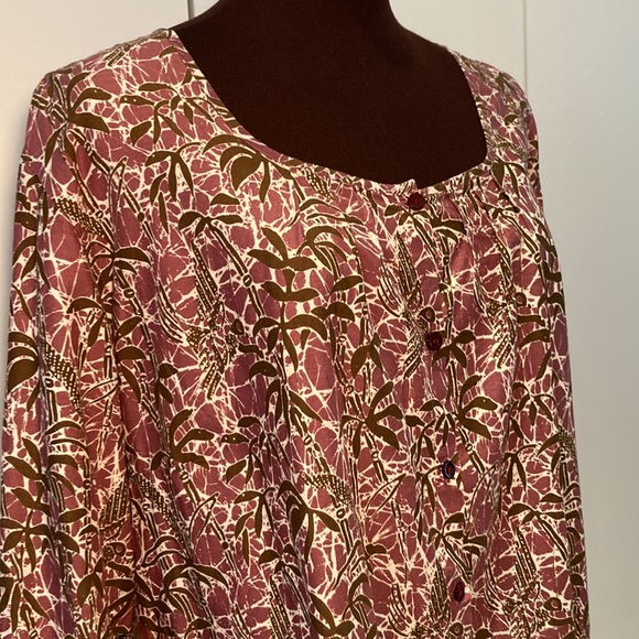 Columbia blouse cotton palm tree mauve 2X - Picture 3 of 17
